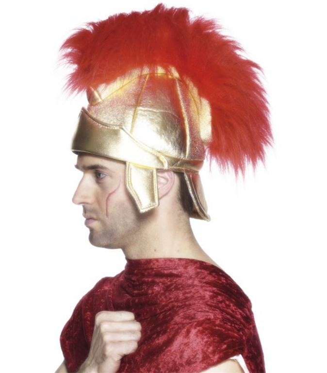 Romersk soldat hjelm med rød hanekam Importpris.no AS