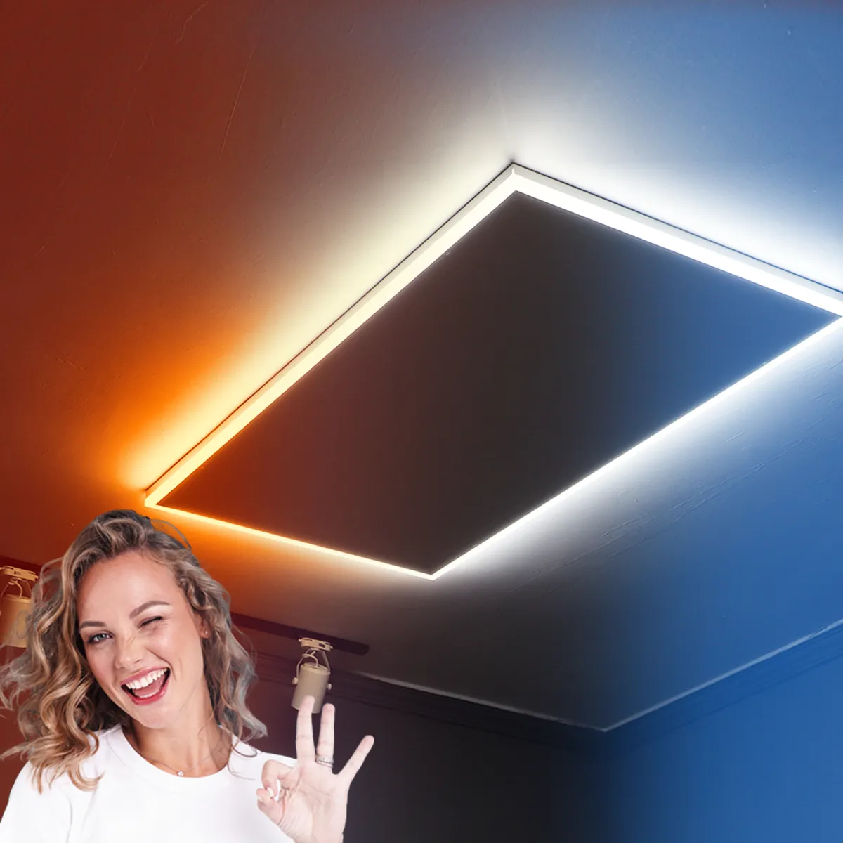 Varmepanel til tak - varm/kaldhvit LED (infrarød varme)